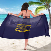 African American Buffalo Soldier Sarong We Can We Will - Navy Blue - Wonder Print Shop
