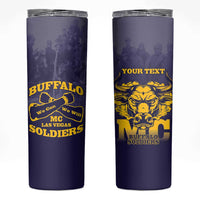 Personalized African American Buffalo Soldier Skinny Tumbler We Can We Will - Navy Blue - Wonder Print Shop