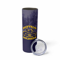 Personalized African American Buffalo Soldier Skinny Tumbler We Can We Will - Navy Blue - Wonder Print Shop