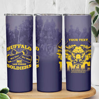 Personalized African American Buffalo Soldier Skinny Tumbler We Can We Will - Navy Blue - Wonder Print Shop
