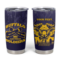 Personalized African American Buffalo Soldier Tumbler Cup We Can We Will - Navy Blue - Wonder Print Shop