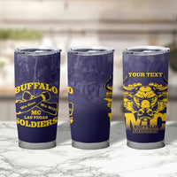 Personalized African American Buffalo Soldier Tumbler Cup We Can We Will - Navy Blue - Wonder Print Shop