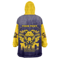 Personalized African American Buffalo Soldier Wearable Blanket Hoodie We Can We Will - Navy Blue - Wonder Print Shop