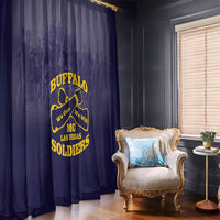 African American Buffalo Soldier Window Curtain We Can We Will - Navy Blue - Wonder Print Shop