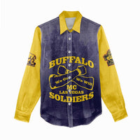 Personalized African American Buffalo Soldier Women Casual Shirt We Can We Will - Navy Blue - Wonder Print Shop