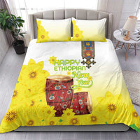 Ethiopian Enkutatash Bedding Set Kebero Drum With Adey Abeba Flower - Wonder Print Shop