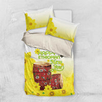 Ethiopian Enkutatash Bedding Set Kebero Drum With Adey Abeba Flower - Wonder Print Shop