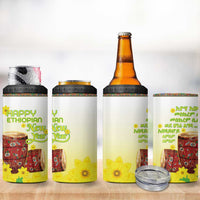 Ethiopian Enkutatash 4 in 1 Can Cooler Tumbler Kebero Drum With Adey Abeba Flower - Wonder Print Shop