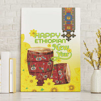 Ethiopian Enkutatash Canvas Wall Art Kebero Drum With Adey Abeba Flower - Wonder Print Shop