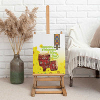 Ethiopian Enkutatash Canvas Wall Art Kebero Drum With Adey Abeba Flower - Wonder Print Shop