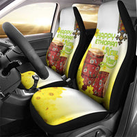 Ethiopian Enkutatash Car Seat Cover Kebero Drum With Adey Abeba Flower - Wonder Print Shop