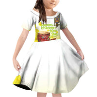 Ethiopian Enkutatash Family Matching Off Shoulder Short Dress and Hawaiian Shirt Kebero Drum With Adey Abeba Flower - Wonder Print Shop