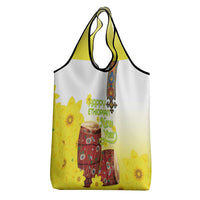 Ethiopian Enkutatash Grocery Bag Kebero Drum With Adey Abeba Flower - Wonder Print Shop