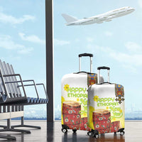 Ethiopian Enkutatash Luggage Cover Kebero Drum With Adey Abeba Flower - Wonder Print Shop