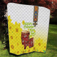Ethiopian Enkutatash Quilt Kebero Drum With Adey Abeba Flower - Wonder Print Shop