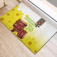 Ethiopian Enkutatash Rubber Doormat Kebero Drum With Adey Abeba Flower - Wonder Print Shop