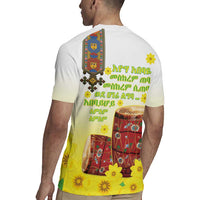 Ethiopian Enkutatash Rugby Jersey Kebero Drum With Adey Abeba Flower - Wonder Print Shop