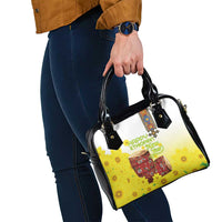 Ethiopian Enkutatash Shoulder Handbag Kebero Drum With Adey Abeba Flower - Wonder Print Shop