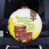 Ethiopian Enkutatash Spare Tire Cover Kebero Drum With Adey Abeba Flower - Wonder Print Shop