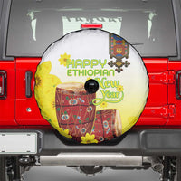 Ethiopian Enkutatash Spare Tire Cover Kebero Drum With Adey Abeba Flower - Wonder Print Shop