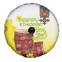 Ethiopian Enkutatash Spare Tire Cover Kebero Drum With Adey Abeba Flower - Wonder Print Shop