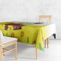 Ethiopian Enkutatash Tablecloth Kebero Drum With Adey Abeba Flower - Wonder Print Shop