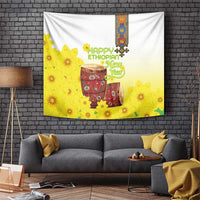 Ethiopian Enkutatash Tapestry Kebero Drum With Adey Abeba Flower - Wonder Print Shop