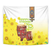 Ethiopian Enkutatash Tapestry Kebero Drum With Adey Abeba Flower - Wonder Print Shop