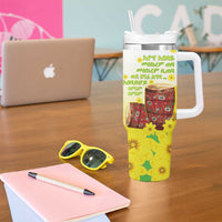 Ethiopian Enkutatash Tumbler With Handle Kebero Drum With Adey Abeba Flower - Wonder Print Shop