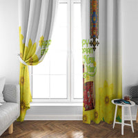 Ethiopian Enkutatash Window Curtain Kebero Drum With Adey Abeba Flower - Wonder Print Shop