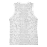 Nigeria Osun-Osogbo Festival Basketball Jersey White Lily Lei With Yoruba Pattern - Wonder Print Shop