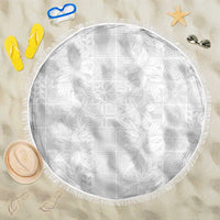 Nigeria Osun-Osogbo Festival Beach Blanket White Lily Lei With Yoruba Pattern - Wonder Print Shop