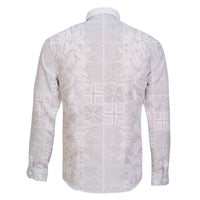 Nigeria Osun-Osogbo Festival Family Matching Off The Shoulder Long Sleeve Dress and Hawaiian Shirt White Lily Lei With Yoruba Pattern - Wonder Print Shop