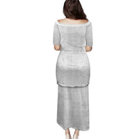 Nigeria Osun-Osogbo Festival Family Matching Puletasi and Hawaiian Shirt White Lily Lei With Yoruba Pattern - Wonder Print Shop