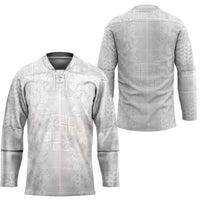 Nigeria Osun-Osogbo Festival Hockey Jersey White Lily Lei With Yoruba Pattern - Wonder Print Shop
