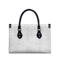 Nigeria Osun-Osogbo Festival Leather Bag White Lily Lei With Yoruba Pattern - Wonder Print Shop
