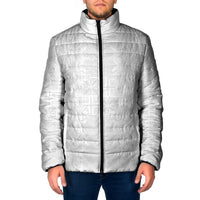 Nigeria Osun-Osogbo Festival Padded Jacket White Lily Lei With Yoruba Pattern - Wonder Print Shop