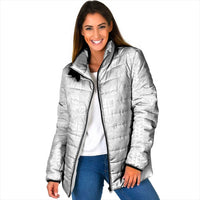 Nigeria Osun-Osogbo Festival Padded Jacket White Lily Lei With Yoruba Pattern - Wonder Print Shop