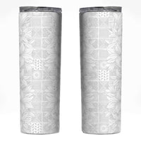 Nigeria Osun-Osogbo Festival Skinny Tumbler White Lily Lei With Yoruba Pattern - Wonder Print Shop
