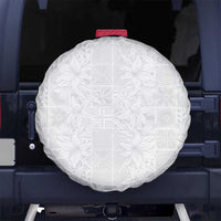 Nigeria Osun-Osogbo Festival Spare Tire Cover White Lily Lei With Yoruba Pattern - Wonder Print Shop