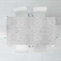 Nigeria Osun-Osogbo Festival Tablecloth White Lily Lei With Yoruba Pattern - Wonder Print Shop