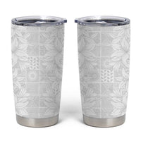 Nigeria Osun-Osogbo Festival Tumbler Cup White Lily Lei With Yoruba Pattern - Wonder Print Shop
