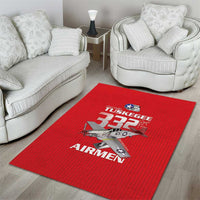 Tuskegee Red Tails Airmen Area Rug P-51 Mustang 332nd Fighter Group - Red - Wonder Print Shop