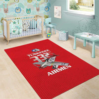 Tuskegee Red Tails Airmen Area Rug P-51 Mustang 332nd Fighter Group - Red - Wonder Print Shop
