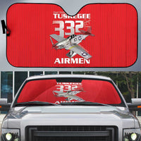 Tuskegee Red Tails Airmen Auto Sun Shade P-51 Mustang 332nd Fighter Group - Red - Wonder Print Shop