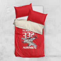 Tuskegee Red Tails Airmen Bedding Set P-51 Mustang 332nd Fighter Group - Red - Wonder Print Shop