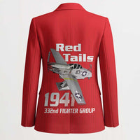 Tuskegee Red Tails Airmen Blazer P-51 Mustang 332nd Fighter Group - Red - Wonder Print Shop