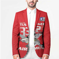 Tuskegee Red Tails Airmen Blazer P-51 Mustang 332nd Fighter Group - Red - Wonder Print Shop