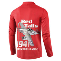Tuskegee Red Tails Airmen Button Sweatshirt P-51 Mustang 332nd Fighter Group - Red - Wonder Print Shop