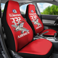Tuskegee Red Tails Airmen Car Seat Cover P-51 Mustang 332nd Fighter Group - Red - Wonder Print Shop